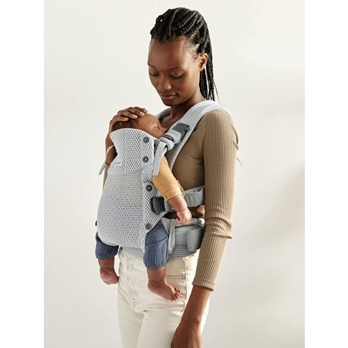 BabyBjörn Baby Carrier Harmony, Silver, 3D Mesh | 3-in-1 Ergonomic Baby Carrier; Newborn, Facing-in, Outward-Facing, and Back Carrying Positions Supported (7-40 lbs), Newborn to Toddler