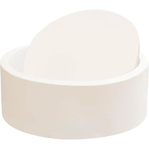 Foam Baby Ball Pit, 35.4"x 11.8" Ball Pits for Toddlers, Soft Round Kiddie Playpen Ball Pool for Kids with Soft Memory Sponge, Gift for Babies Indoor and Outdoor Game,Milk silk fabric white(No Balls)