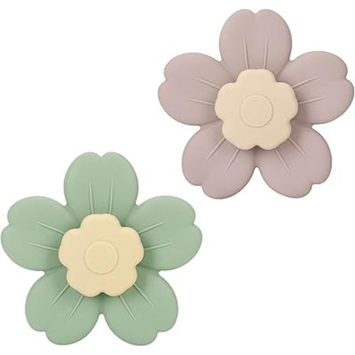 Socub Silicone Suction Cup Spinner Toy | Spinning Tops for Kids 1-3 | Toddler Sensory Bath Toys for Babies 12-18 Months | Airplane Car Travel Table Highchair & Window Toys(Sage/Dusty Lilac)