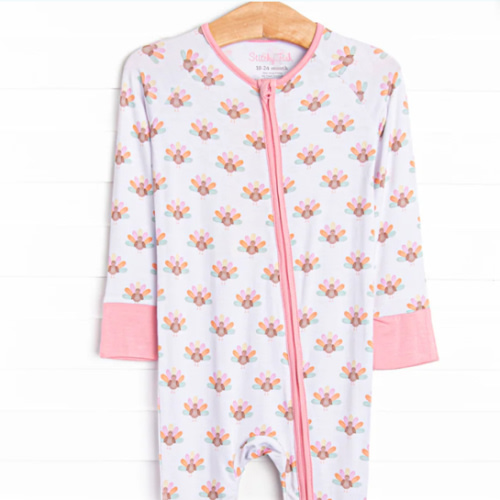 Turkey Trot Bamboo Zippy Pajama, Pink – Stitchy Fish