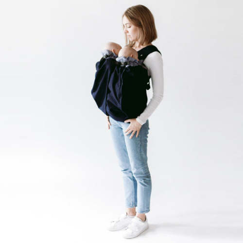 The Weego TWIN Baby Carrier ➜ Color: Blue Pepita