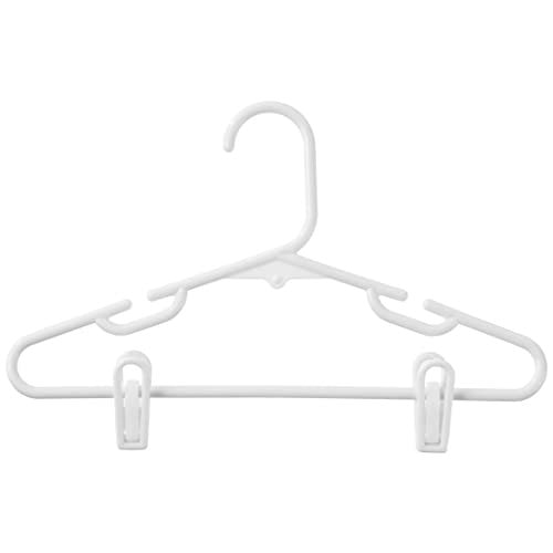 Kids White Clothes Hangers with Clips (18-Pack)