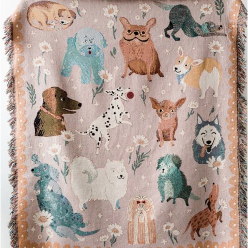 Dogs Throw Blanket - Frankie Print Co