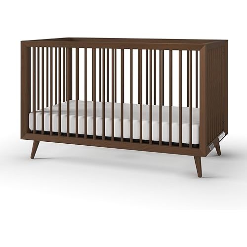Child Craft Cranbrook 4-in-1 Convertible Crib, Baby Crib Converts to Day Bed, Toddler Bed and Full Size Bed, 3 Adjustable Mattress Positions, Non-Toxic, Baby Safe Finish (Toasted Chestnut)