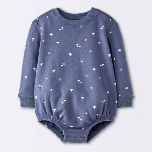 Baby Boys' Mushroom Sweatshirt Romper - Cloud Island™ Navy Blue 3-6M