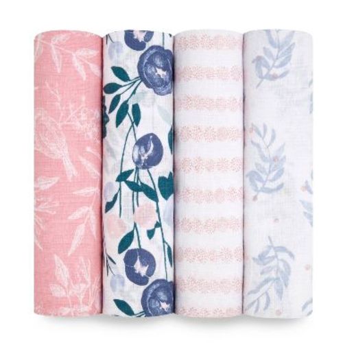 aden + anais essentials 4pk Cotton Muslin Swaddle Blankets - Flowers Bloom
