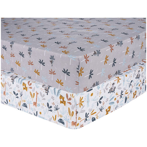 Sammy & Lou 2-Pack Microfiber Fitted Crib Sheet Set - Koala Palms