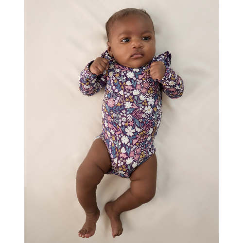 Midnight Petals Flutter Bodysuit | Little Sleepies