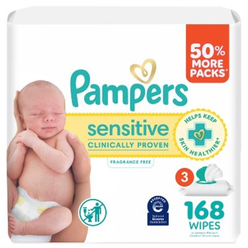 Pampers Sensitive Baby Wipes - 168ct: Hypoallergenic, Paraben-Free, For Face & Hands & Diaper Area