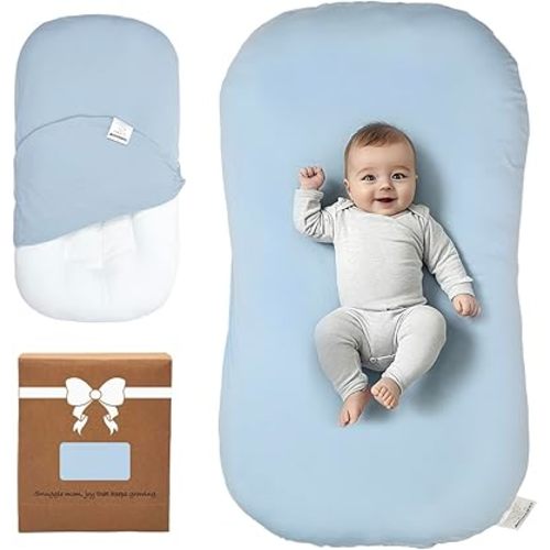 Infant Support Cushion -Baby Support Cushion for Newborn, Oversized for 0-24 Months (36.5*20 inchs), Tummy Time Mat for Home and Travel, Soft Cotton, Supervised Use, Baby Essentials Gift -includ cover
