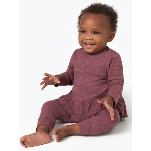 Modern Moments by Gerber Baby Girl Peplum Top and Legging Super Soft Hacci Set, 2-Piece, Sizes 0/3M - 24M