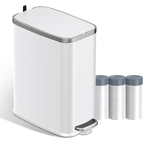 Stainless Steel Trash Can with Lid, 1.6 Gallon