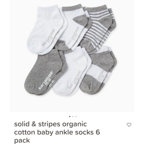 Solid & Stripes Organic Cotton Baby Ankle Socks 6 Pack – Burt's Bees Baby