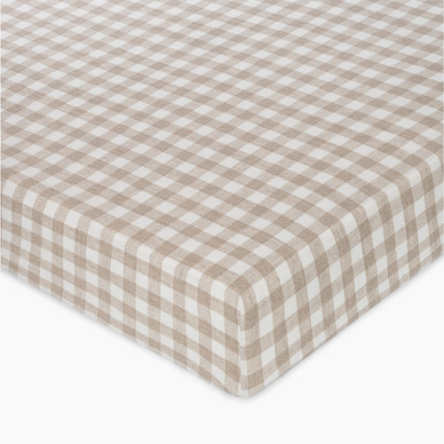 Crane Baby Finley Linen Checker Fitted Crib Sheet