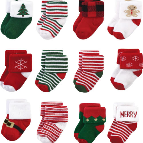 Hudson Baby Baby Girls' Cotton Rich Newborn and Terry Socks