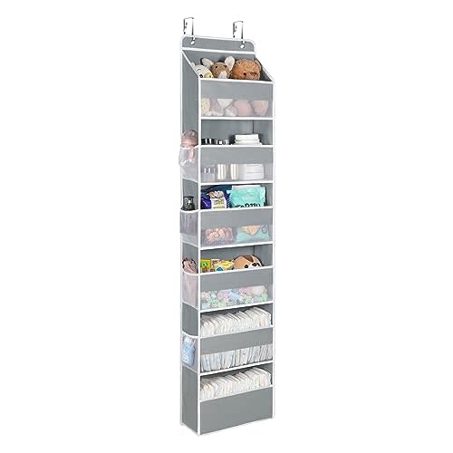 Univivi Door Hanging Organizer Nursery Closet Cabinet Baby Storage with 6 Large Compartments and 8 Side Pockets for Cosmetics, Toys and Sundries