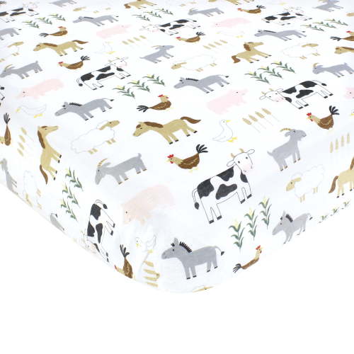 Hudson Baby Cotton Fitted Crib Sheet 100% Cotton
