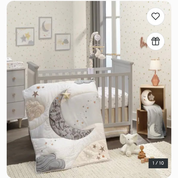 Lambs & Ivy Goodnight Moon 3-Piece Celestial Nursery Baby Crib Bedding Set