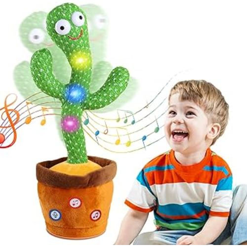 Baby Toys Dancing Talking Cactus for Boys Girls,Dancing Singing Talking Recording Mimic Repeating What You Say Cactus Toy with 120 English Songs Electronic Light Up Plush Cactus Give for Kids Gifts