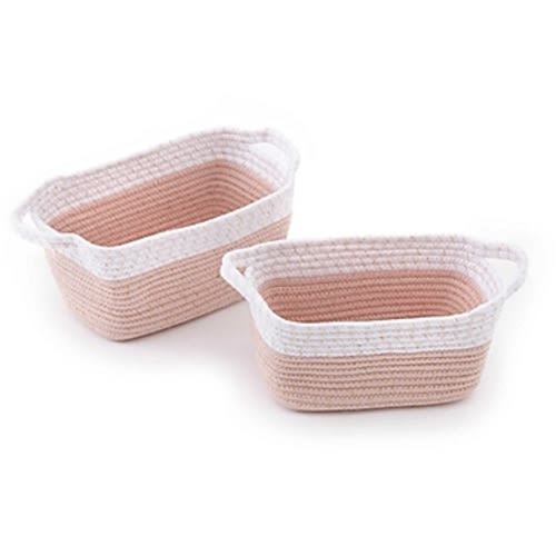 Levtex Baby® Fiori 2-Piece Storage Baskets Set in Pink/Gold