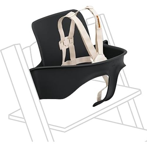 Stokke Tripp Trapp Baby Set 2, Black - Ages 6-36 Months - Convert The Tripp Trapp Chair into a Comfortable High Chair - Includes Stokke Harness 2