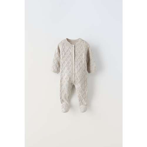 0-3 months OPENWORK CABLE KNIT JUMPSUIT