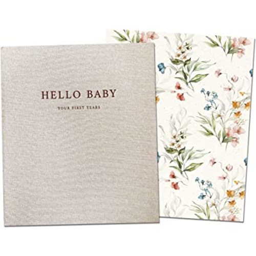 Peachly Baby Memory Book | Minimalist Floral Baby Book First Year Baby Book Keepsake for Milestones and Memories | Simple Baby Scrapbook Books for Girl | Baby Keepsake Book - Fleur