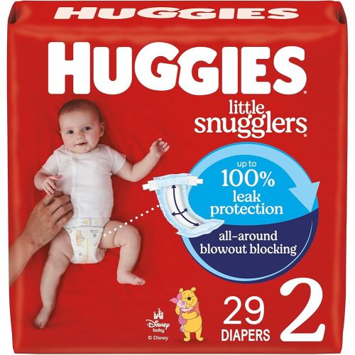 Huggies Size 2 Diapers, Little Snugglers Baby Diapers, Size 2 (12-18 lbs), 29 Count, Packaging May Vary