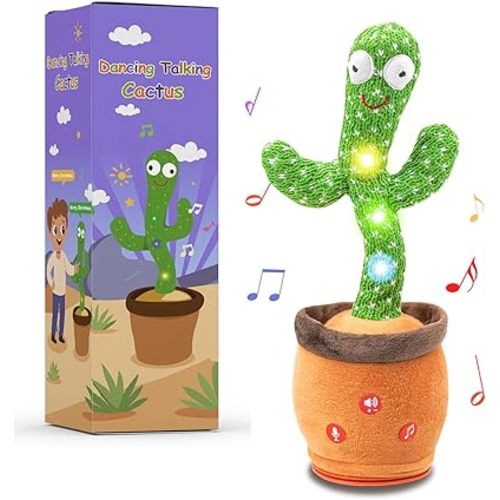 Dancing Talking Cactus Toy for Baby, Toddlers' Mimicking Cactus Baby Toy Records Repeats What You Say, Baby Toys Gifts 18 Months+ 120 Songs with Adjustable Volume for Christmas Birthday