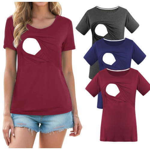 Smallshow Women's Maternity Nursing Tops Clothes Breastfeeding T-Shirts 3-Pack