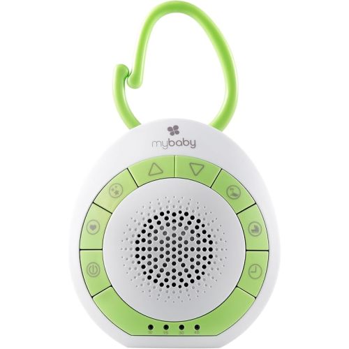 MyBaby Baby Sound Machine, White Noise Sound Machine for Baby, Travel and Nursery. 4 Soothing Sounds, Integrated Clip, Small and Lightweight.
