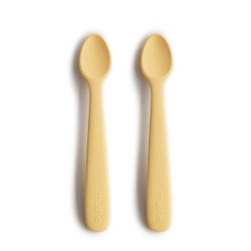 Baby Silicone Feeding Spoons (Blush/Shifting Sand) 2-Pack – Mushie