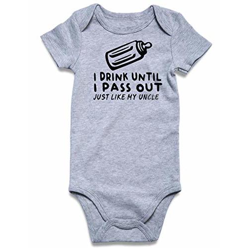 UNIFACO Unisex Baby Funny Saying Outfit Short and Long Sleeve Bodysuits Romper 0-18M