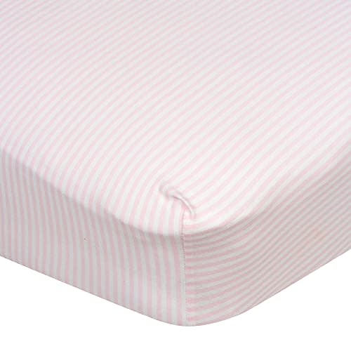 Gerber Baby Boys Girls Neutral Newborn Infant Baby Toddler Nursery 100% Cotton Fitted Bedding Crib Sheet, Stripes Pink, 28" x 52"