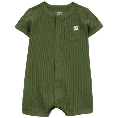 Baby Waffle Knit Short-Sleeve Romper - Green - Carter's | Carter's