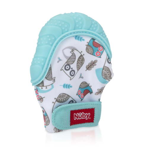 Nuby Aqua Owl Teething Mitten with Travel Bag
