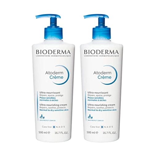 Bioderma - Atoderm Cream - Hydrating Body Lotion - Body Moisturizer for Normal for Dry Sensitive Skin - 16.9 Fl Oz (Pack of 2)