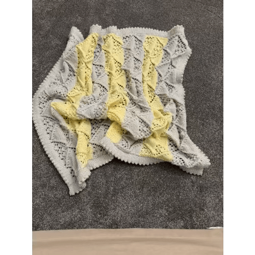 knitted blanket baby grey and yellow - Google Search