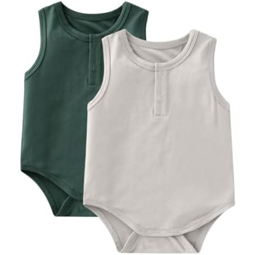 Baby Boys Girls Sleeveless Bodysuits, Rayon from Bamboo Rompers for Spring Summer