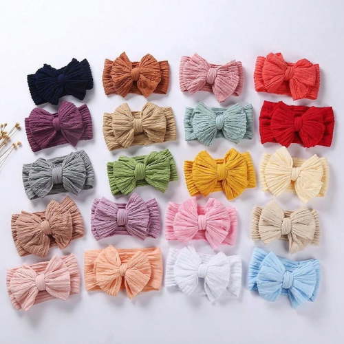 18PCS Handmade Baby Headbands Soft Stretchy Nylon Hair Bands With Bows For Newborn Infant Baby Toddler Girls