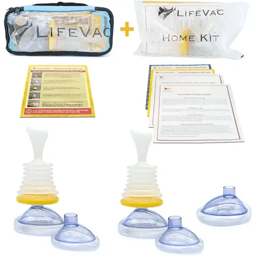 LifeVac Home & Blue Travel Kit Combo - Portable Suction Rescue Device, First Aid Kit for Kids and Adults, Portable Airway Suction Device for Children and Adults