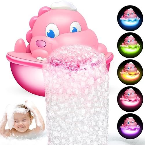 Baby Bath Toys,Light-Up Bath Toys Bath Bubble Machine Automatic Bubble Maker Bath Toys for Kids Ages 1-3 4-8 Toddler Bath Toys Dinosaur Toys for Kids 3-5 for Kids