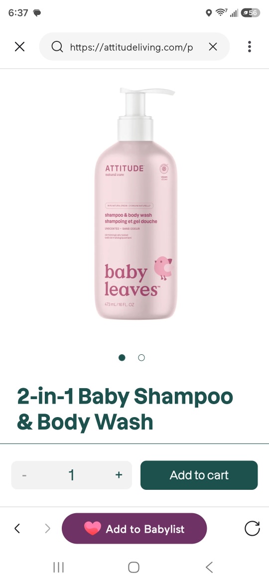 Baby Shampoo & Body Wash 2-in-1 - Clean Ingredients I ATTITUDE