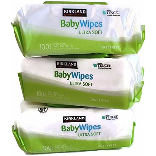 Kirkland Signature Baby Wipes, Ultra-Soft, Unscented, 100 Count Wipes Pack of 6