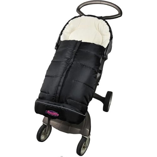 German Designed Universal Stroller Footmuff, 5 Way Zippers Style for Baby Easy in & Out of Water Repellent Winter Stroller Bunting Bag, Height/Temperature Adjustable Anti-Kick Stroller Sleeping Bag