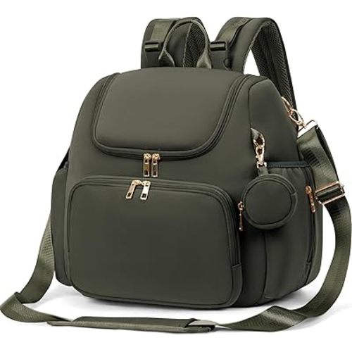 CEI-CEI Neoprene Diaper Bag Backpack Stylish Baby Maternity Bags Travel Tote for Mom with Insulated Pockets, Changing Pad, Stowable Shoulder Strap