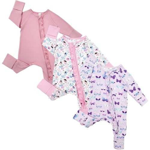 Bow Dream Baby Girl Clothing Footies Bamboo Rayon Baby Girl Clothes Baby Romper Jumpsuit Newborn-24 Months