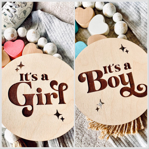 Double sided gender reveal wooden sign, It's a Boy, It's a Girl, Birth Announcement photo prop, Gender photo prop, Hospital announcement