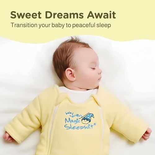 Baby Merlin's Magic Sleepsuit 100% Cotton Baby Transition Swaddle - Sleepsuit for Infants 3-6 Months - Baby Sleep Suit with Double Zipper for Easy Diaper Changes - Sleepwear for Back Sleeping - Yellow