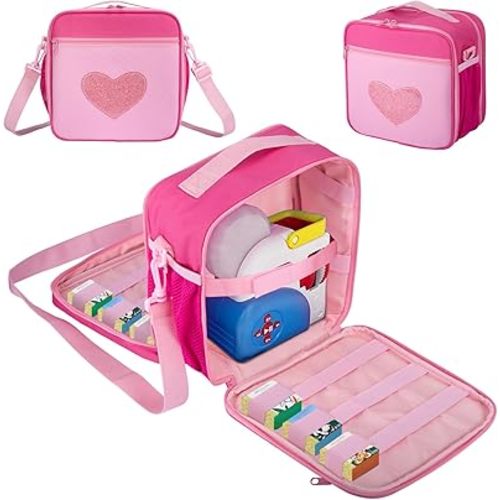 Carrying Case Compatible with Little Tikes Story Dream Machine Starter Set, Portable Toys Bag with Shoulder Strap fits for Little Tikes Projector, Character, Audio Play, Pink (Bag Only)